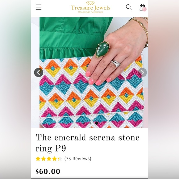 Pink Stone Ring Adjustable from Treasure jewels NWT - Picture 2 of 8